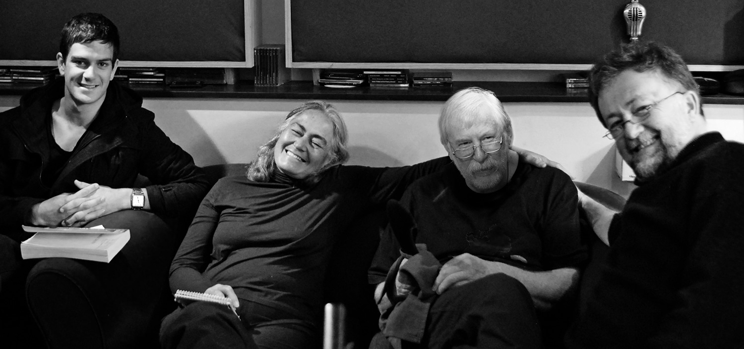 Karanga Taihuka, Aroha, Richard and Bob in the studio